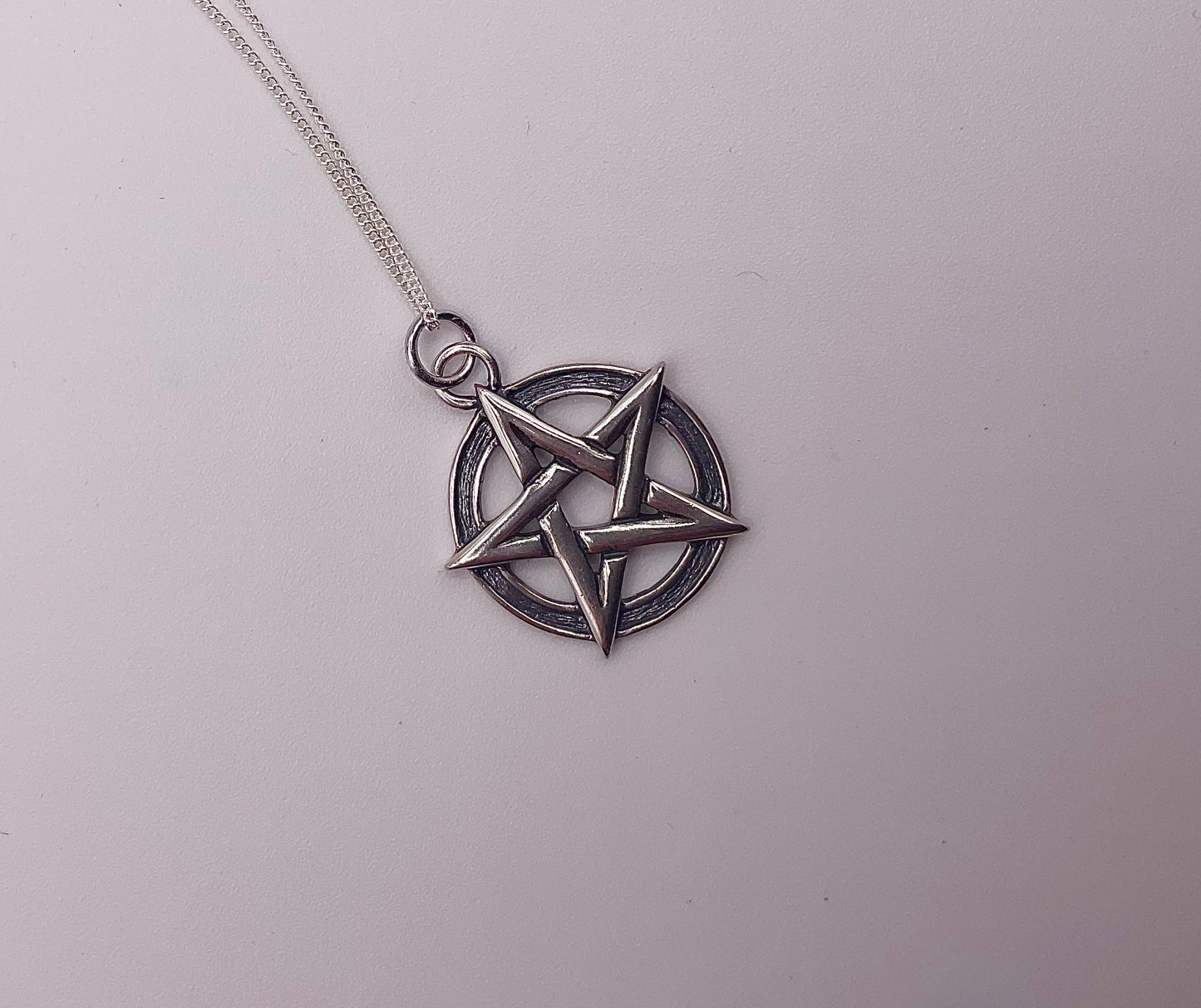 Sterling Silver Pentacle With Chain