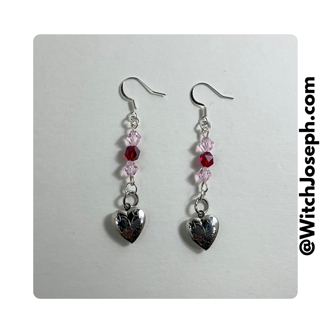 Heart Earrings With Crystals