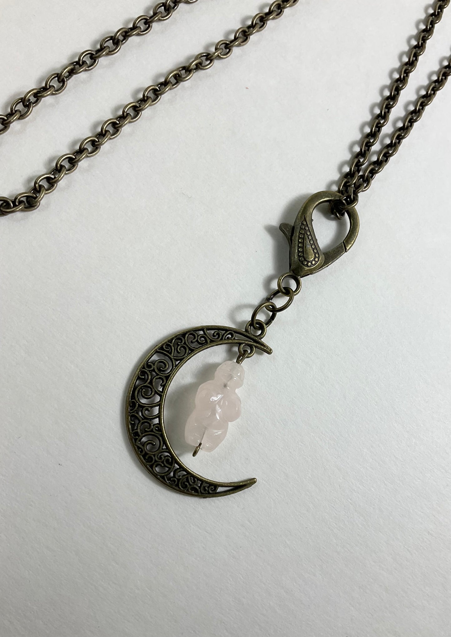 Rose Quartz Moon Goddess Talisman