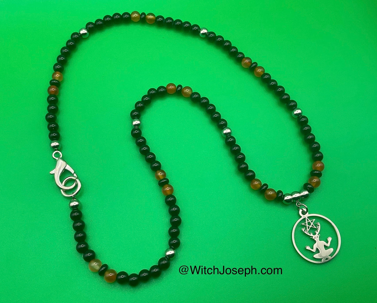 Cernunnos Talisman with Carnelian and Steel Accents