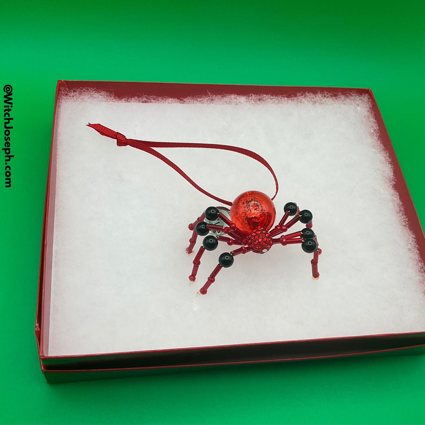 Xmas Spider Ornament RED and BLACK
