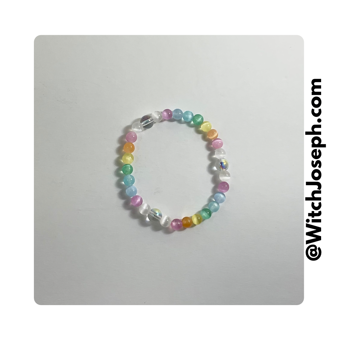 Pastel Selenite Stretch Bracelet