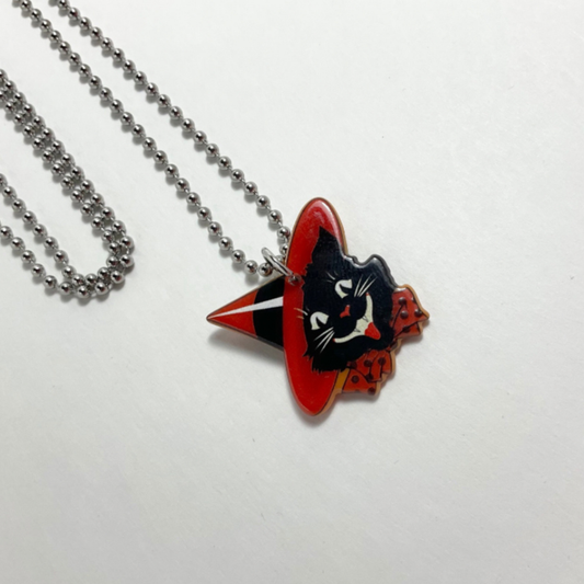 Black Cat in Witch Hat Charm
