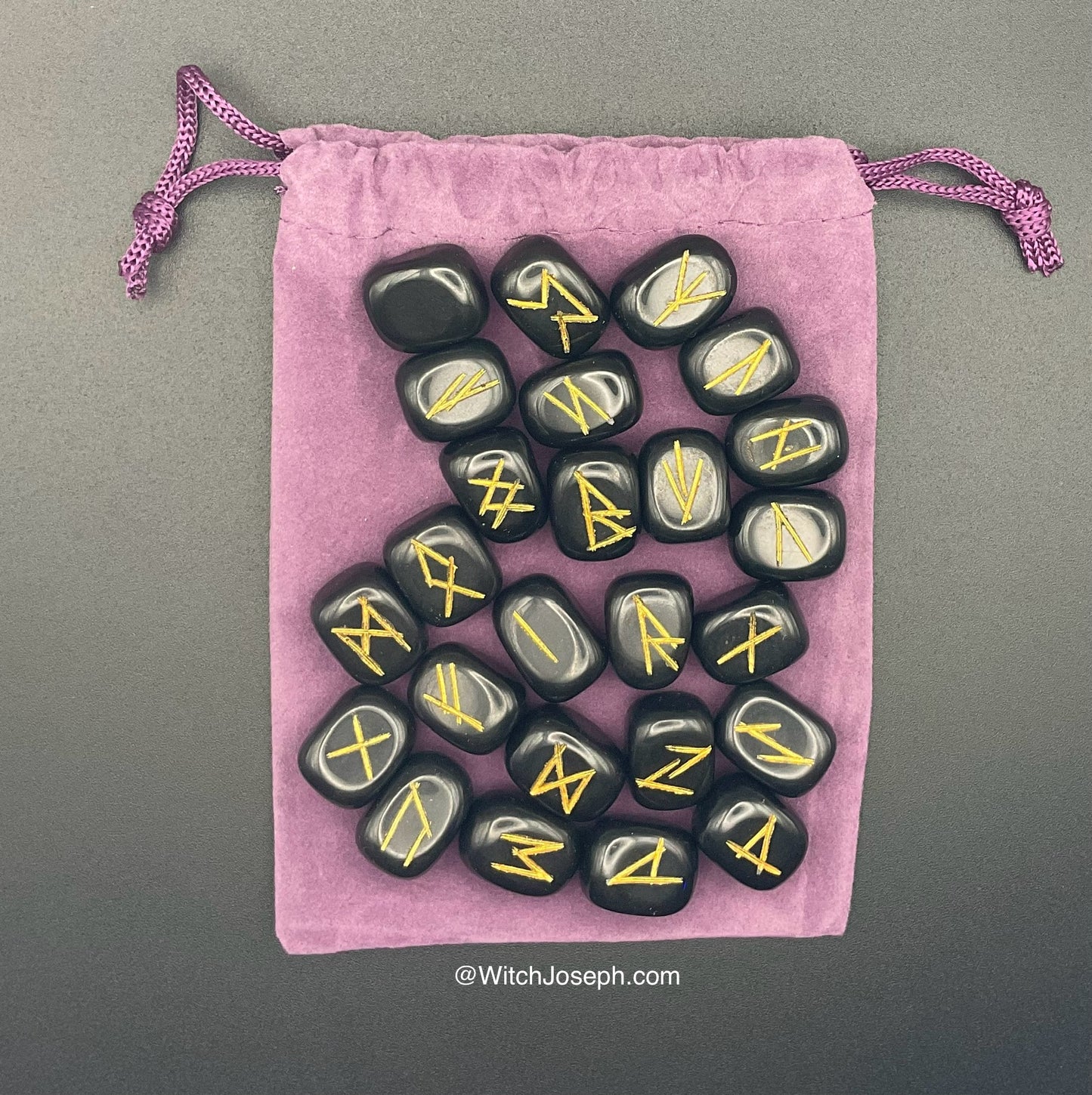 Black Agate Rune Set