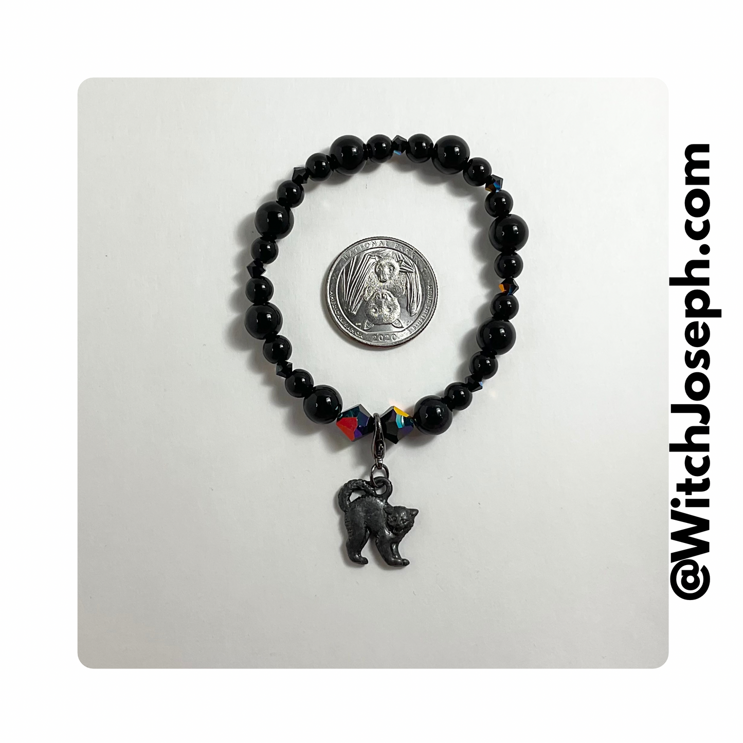 Black Cat Charm Stretch Bracelet
