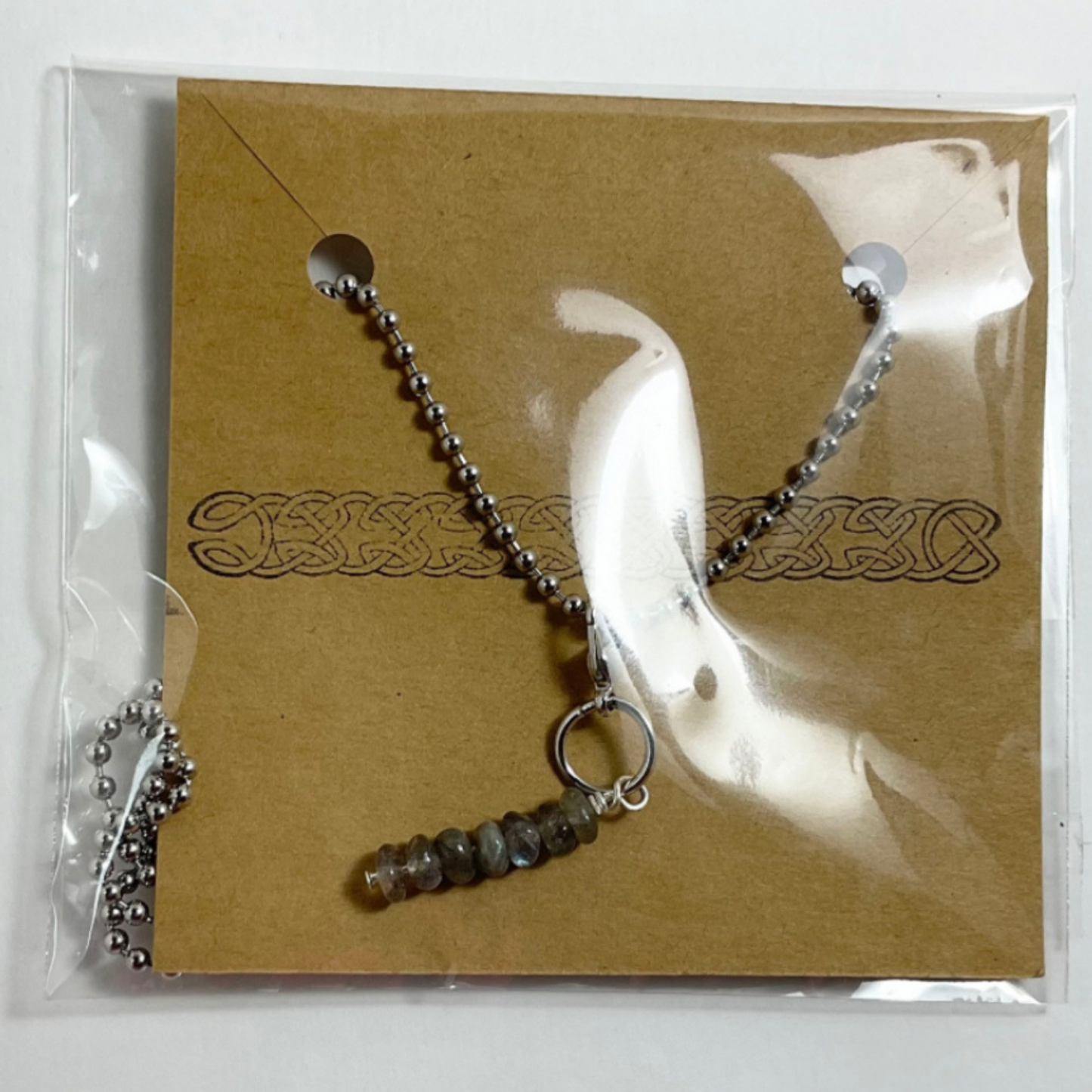 Labradorite Bead Charm Necklace