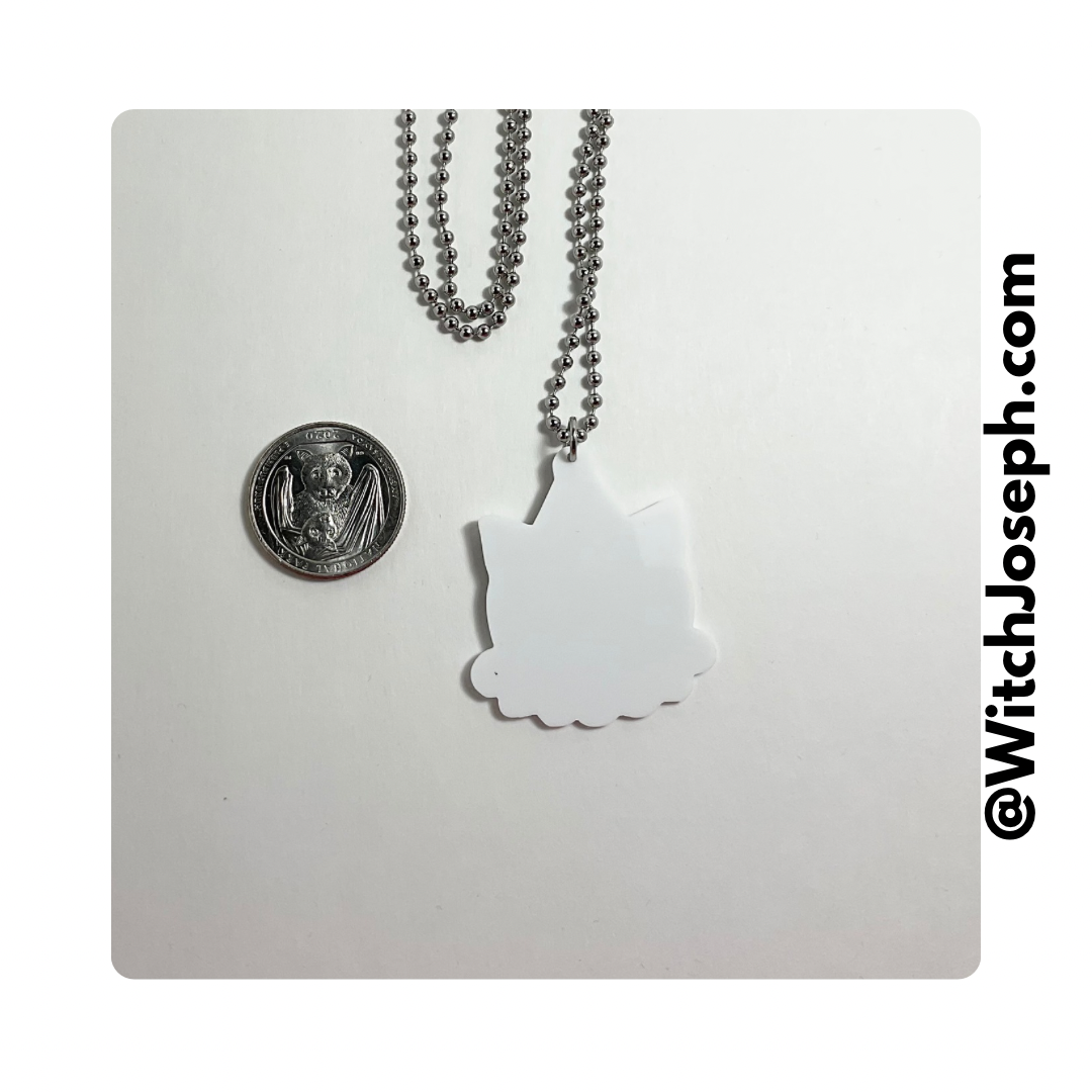 Black Cat in Party Hat and Collar Charm