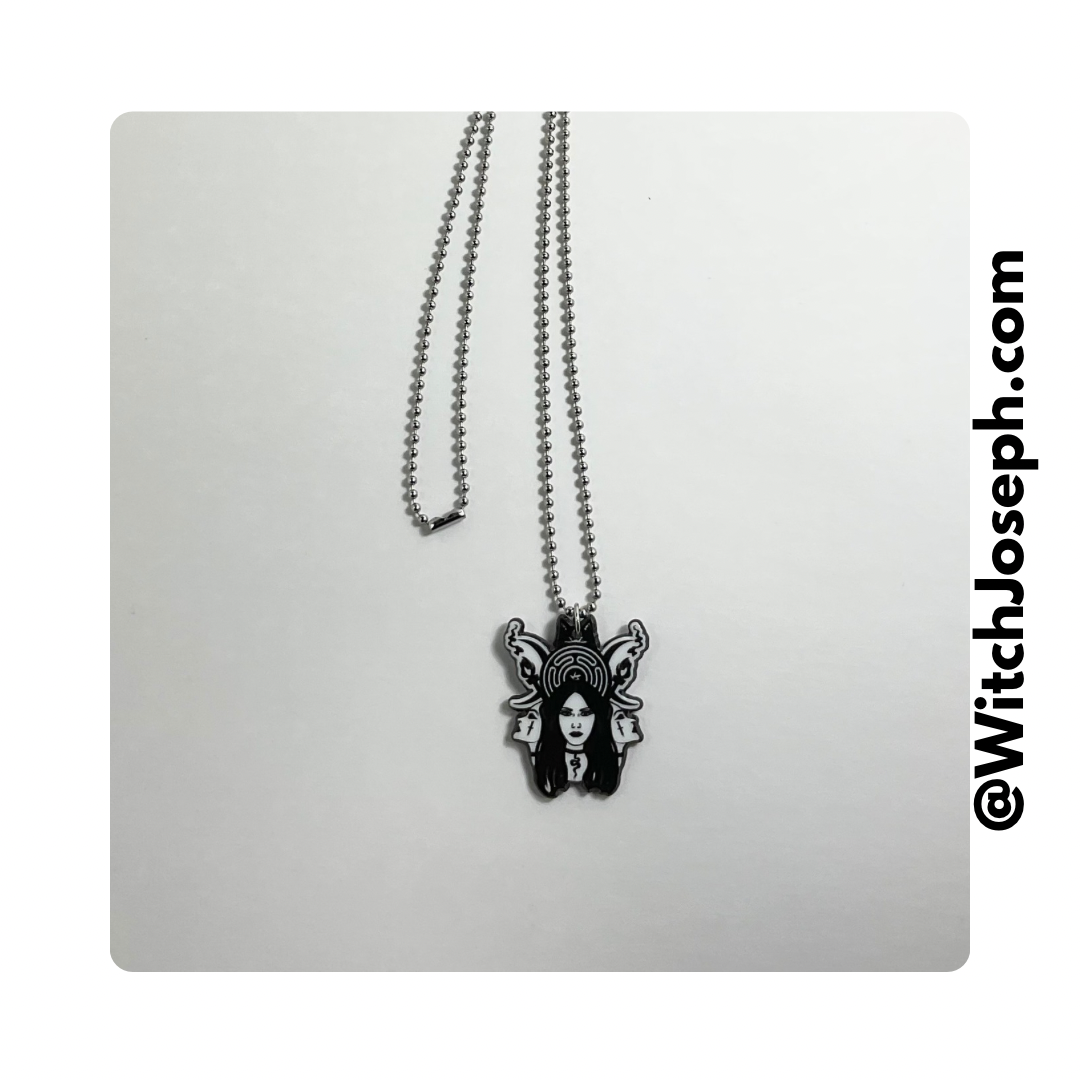 Hekate Triple Goddess Witchy Pendant Charm Necklace