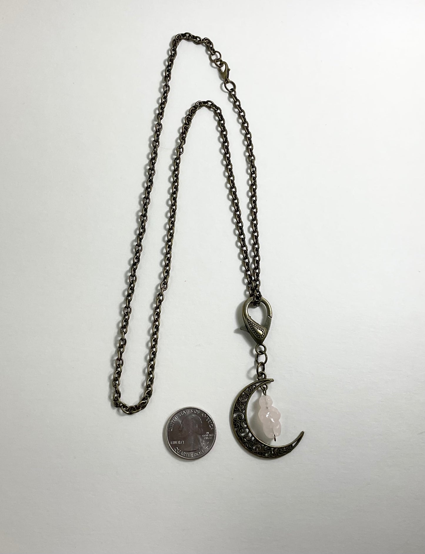 Rose Quartz Moon Goddess Talisman
