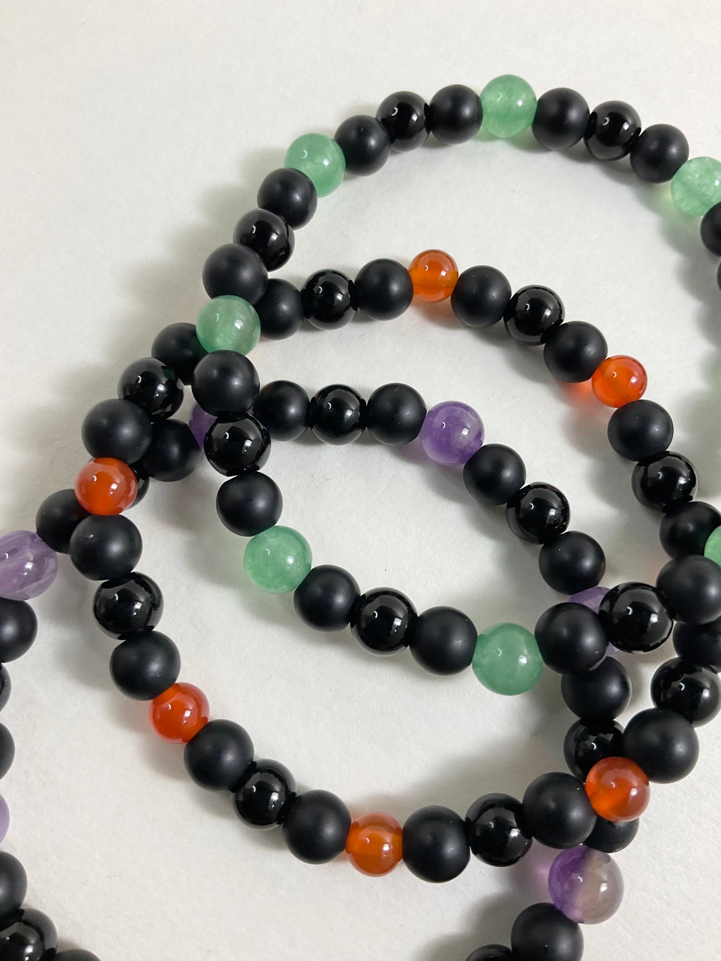 Triple Gemstone Bracelet Set of Three
