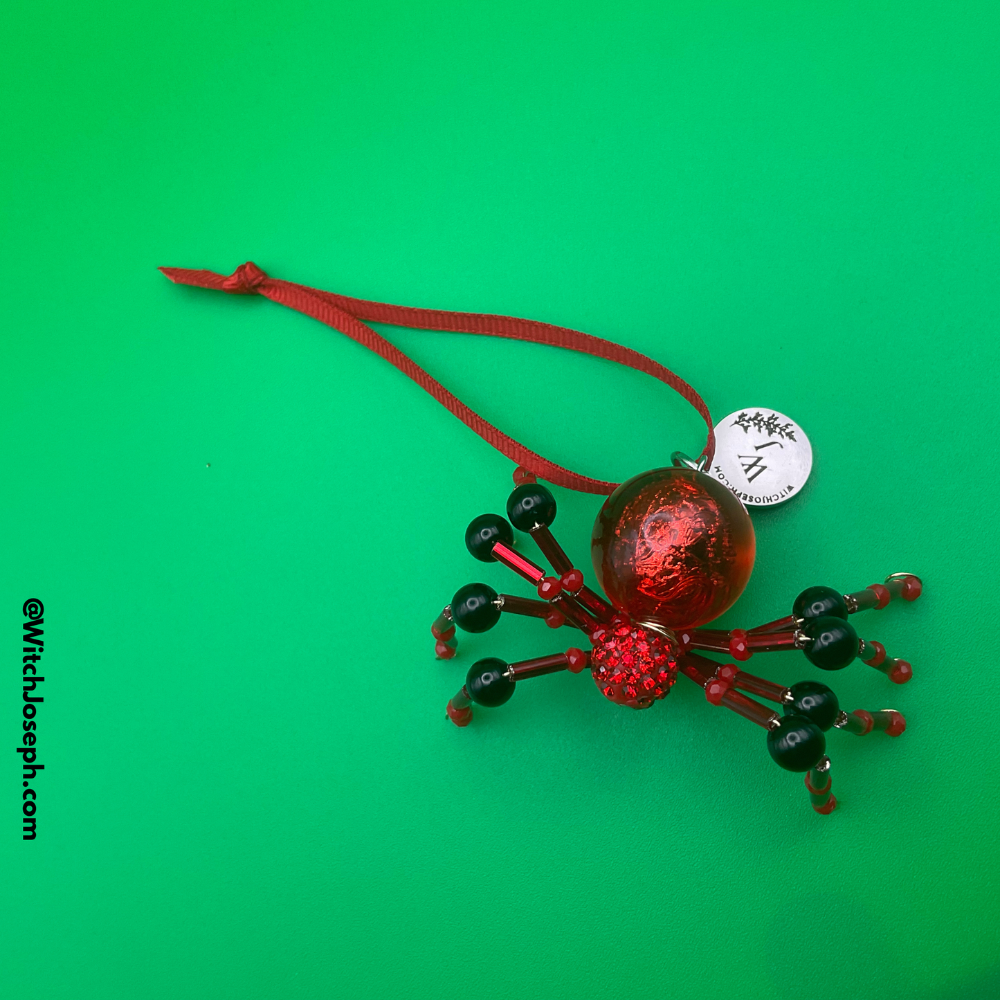 Xmas Spider Ornament RED and BLACK