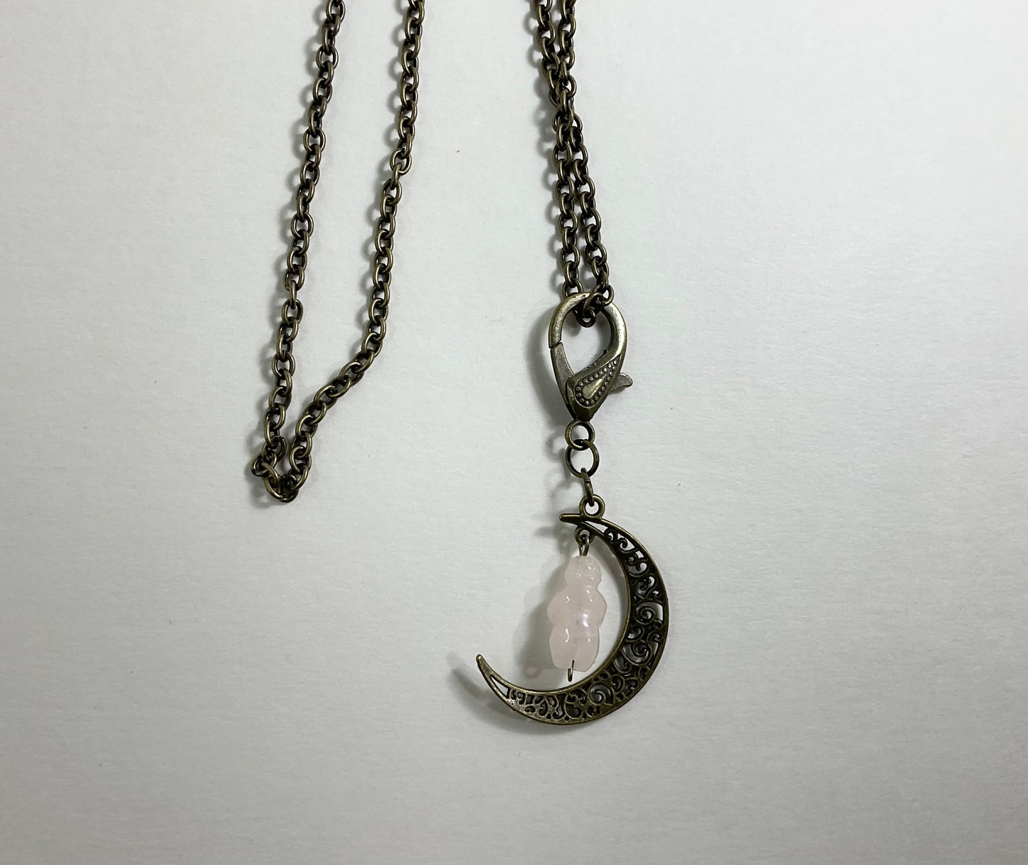 Rose Quartz Moon Goddess Talisman