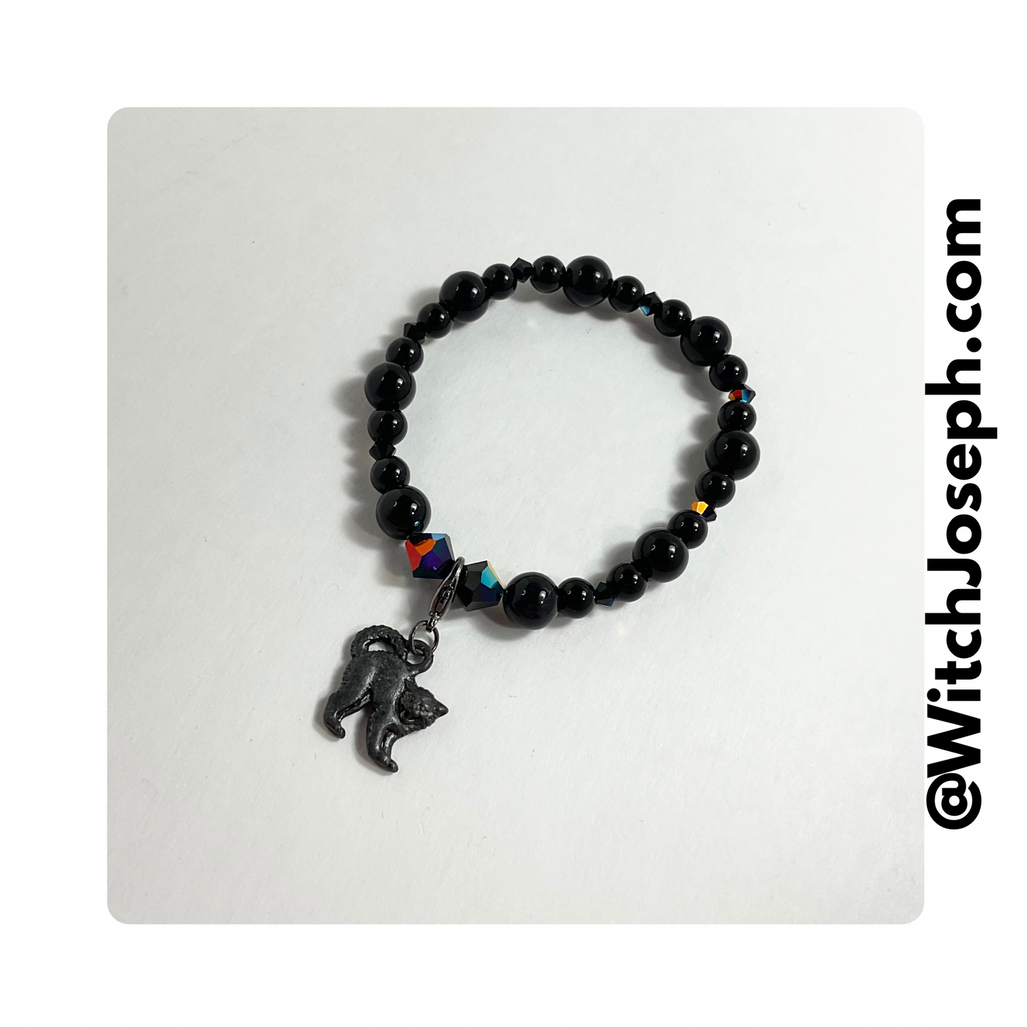 Black Cat Charm Stretch Bracelet