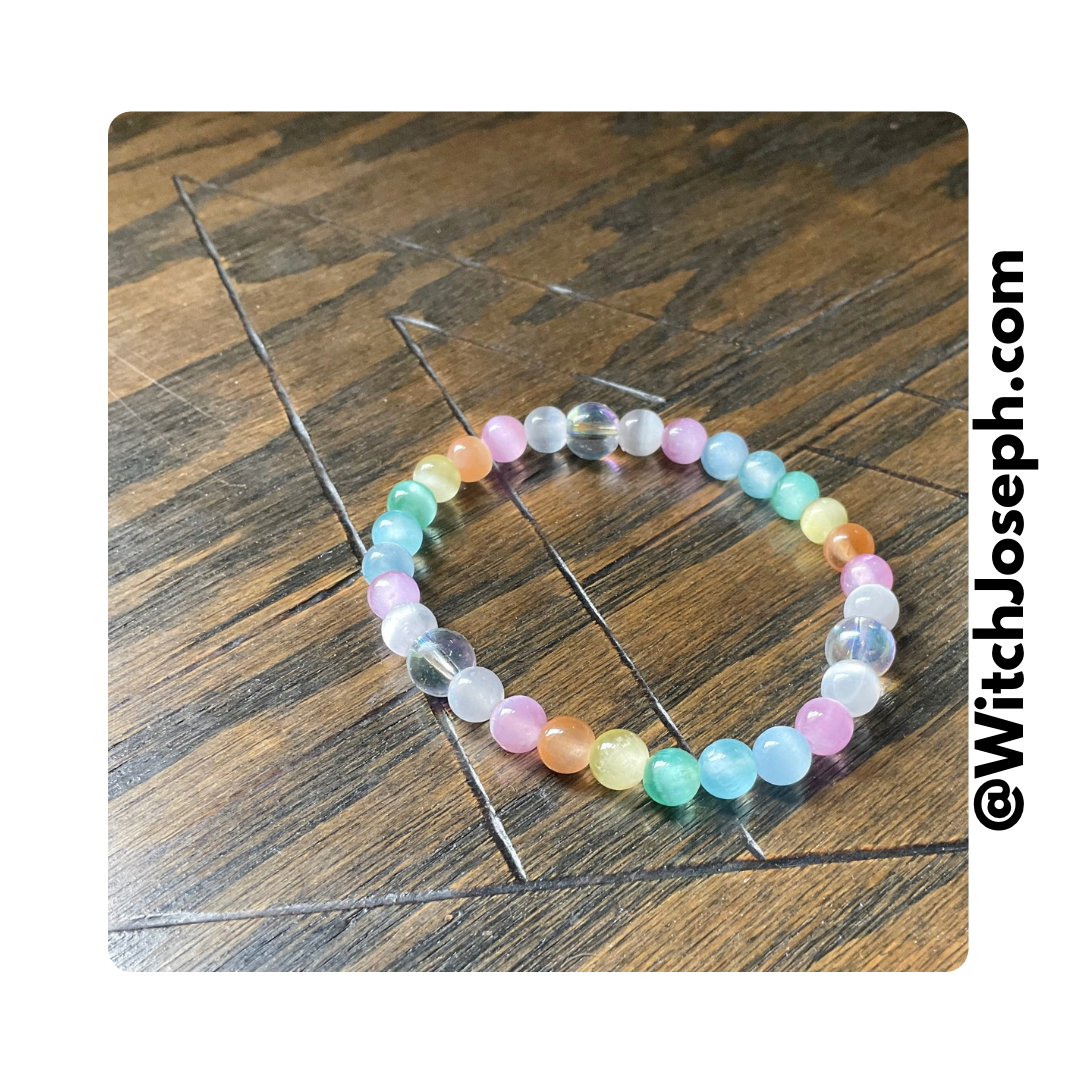 Pastel Selenite Stretch Bracelet