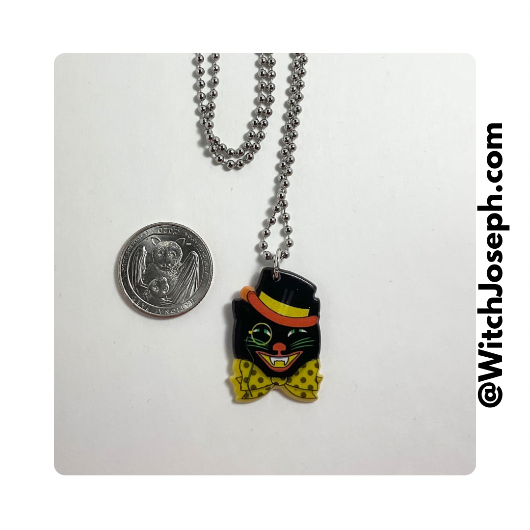 Halloween Cat in Hat Charm