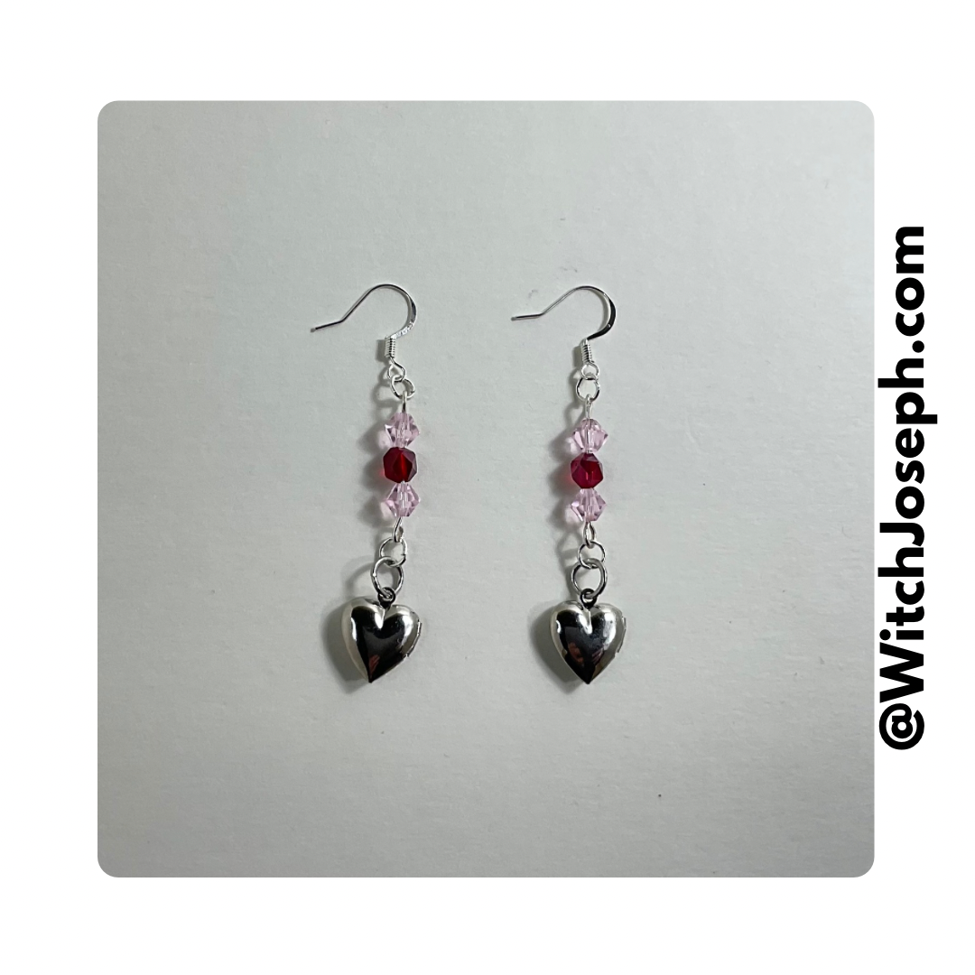 Heart Earrings With Crystals