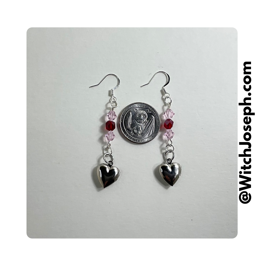 Heart Earrings With Crystals