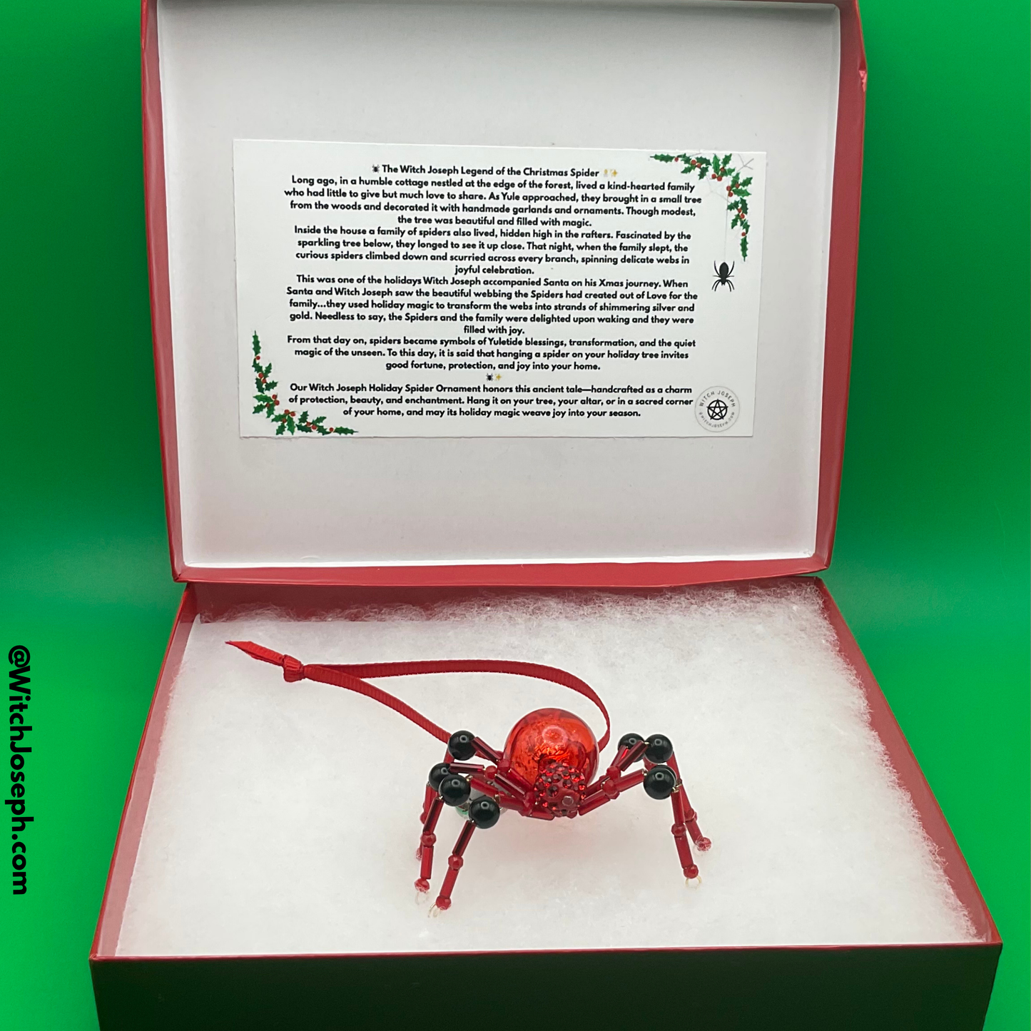 Xmas Spider Ornament RED and BLACK
