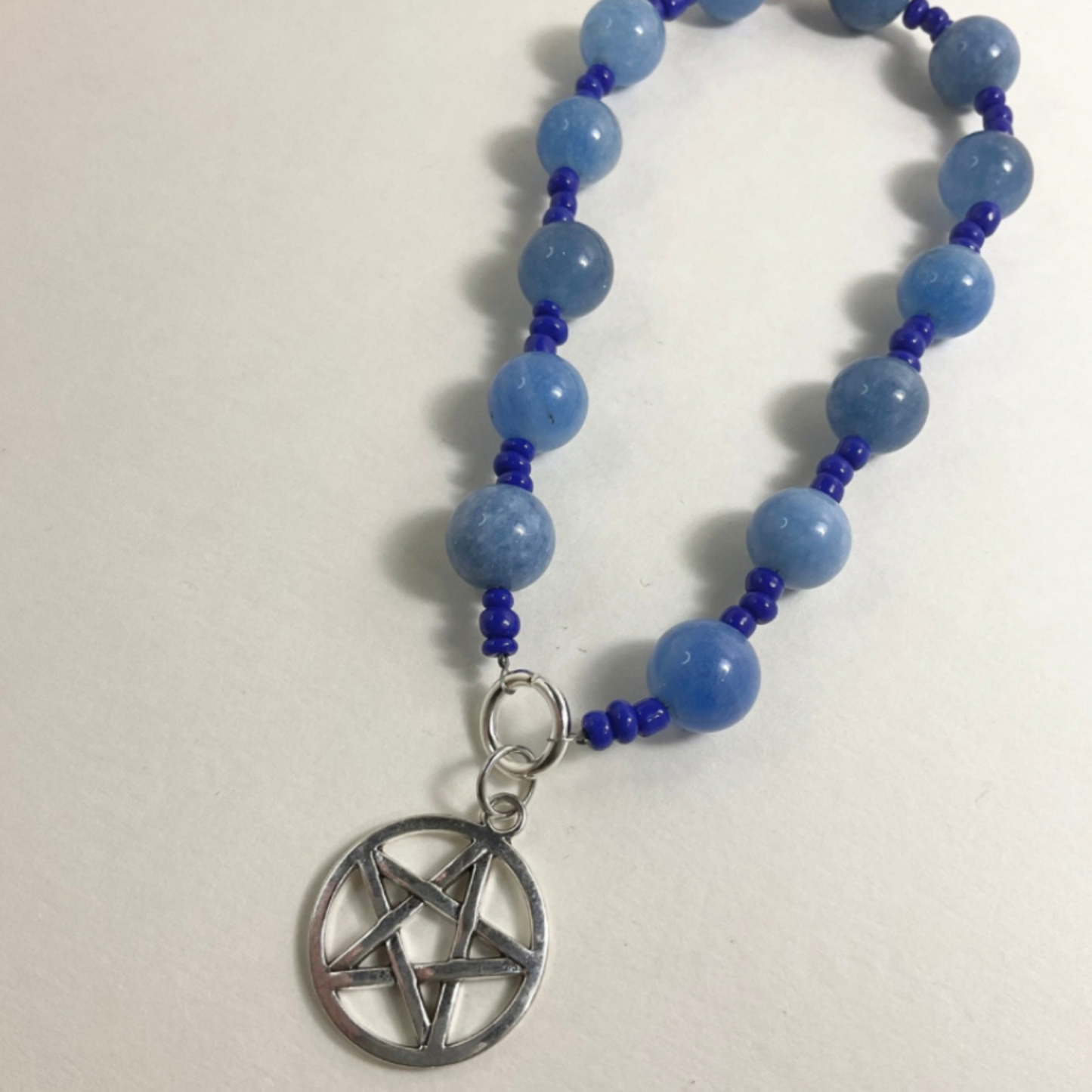 Blue Pentacle Prayer Beads