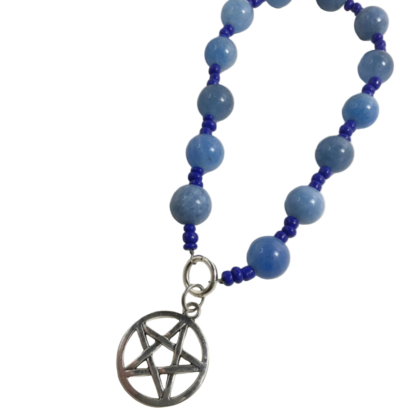 Blue Pentacle Prayer Beads