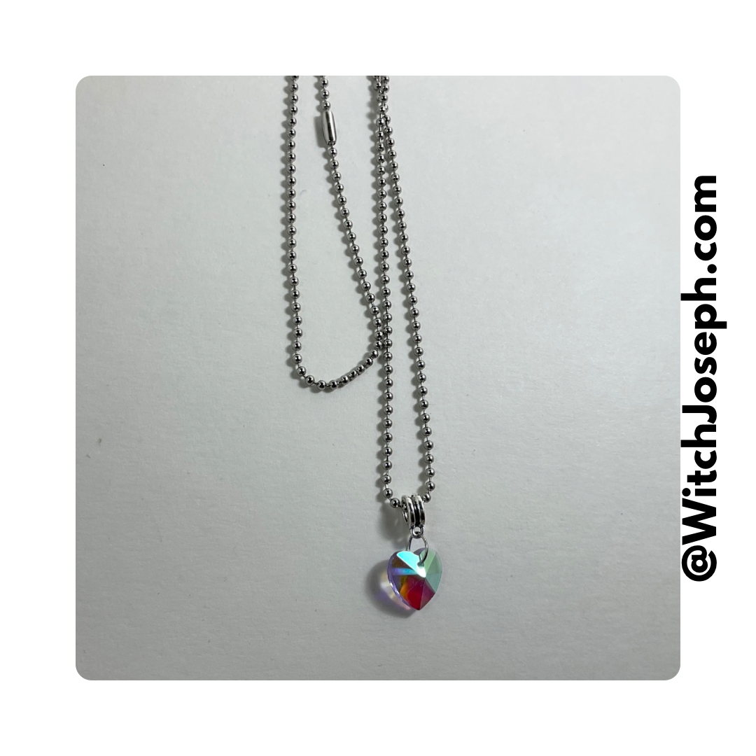 Purplish European Crystal Heart Talisman