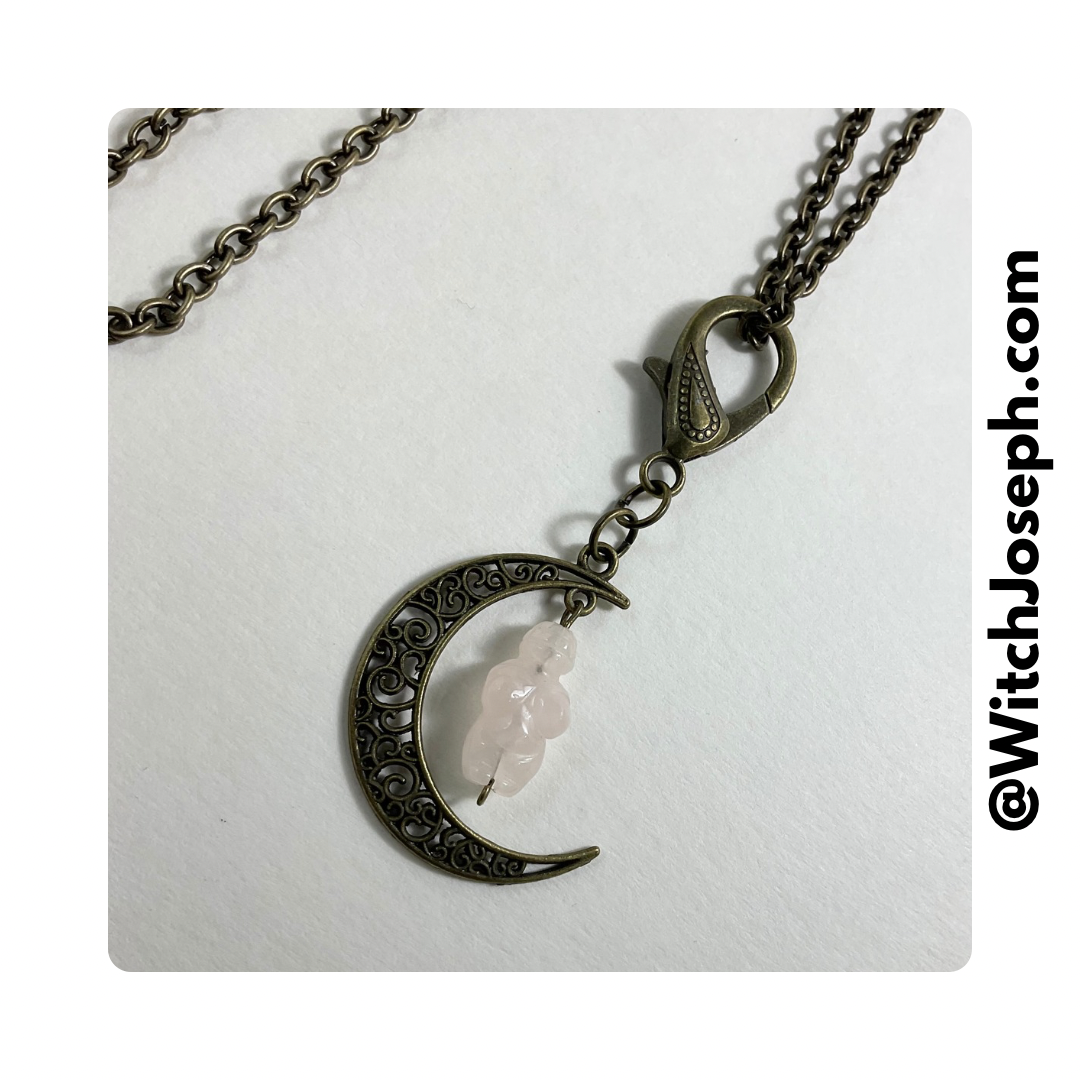 Rose Quartz Moon Goddess Talisman