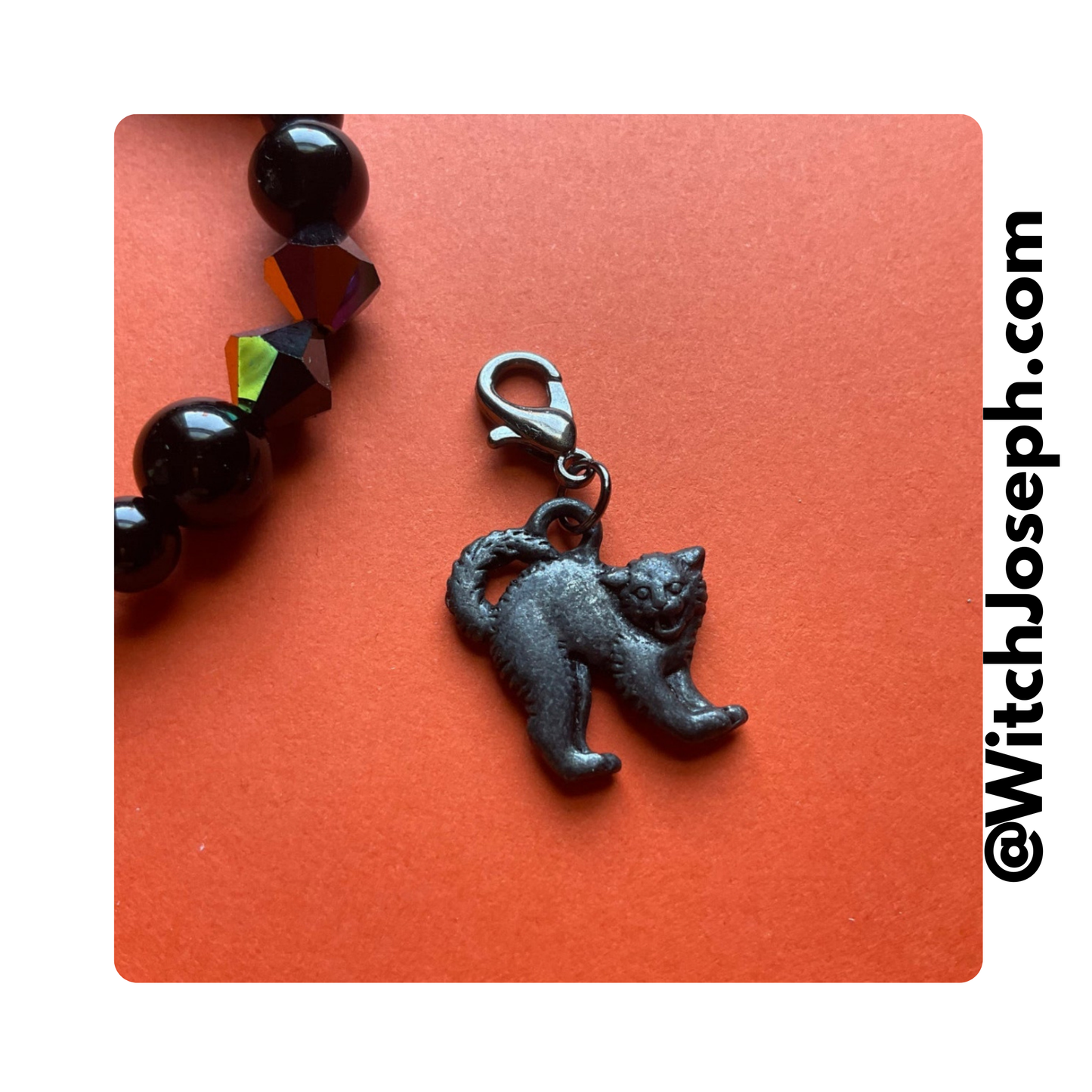 Black Cat Charm Stretch Bracelet