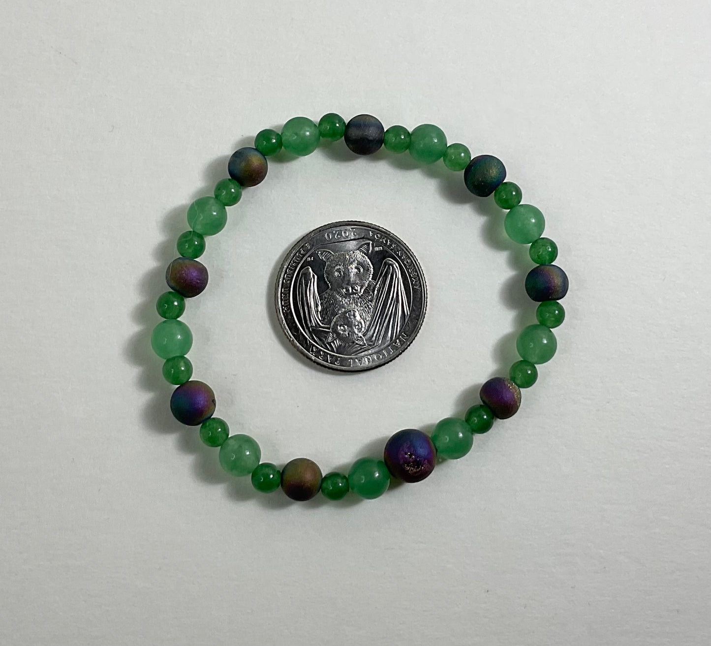 Aventurine and Druzy Agate Stretch Bracelet
