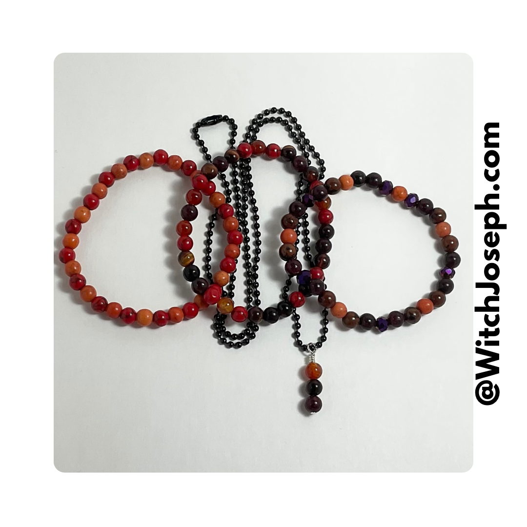 Bonfire Flash Autumnal Bracelet Set and Necklace