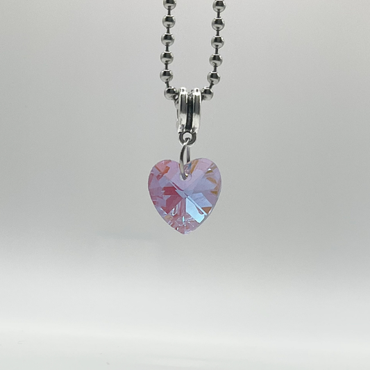 Purplish European Crystal Heart Talisman