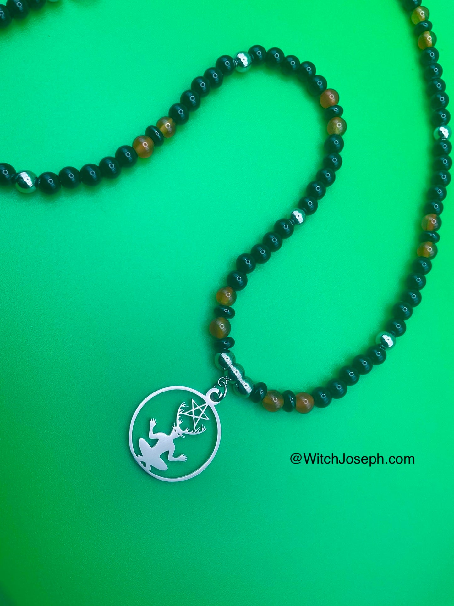 Cernunnos Talisman with Carnelian and Steel Accents