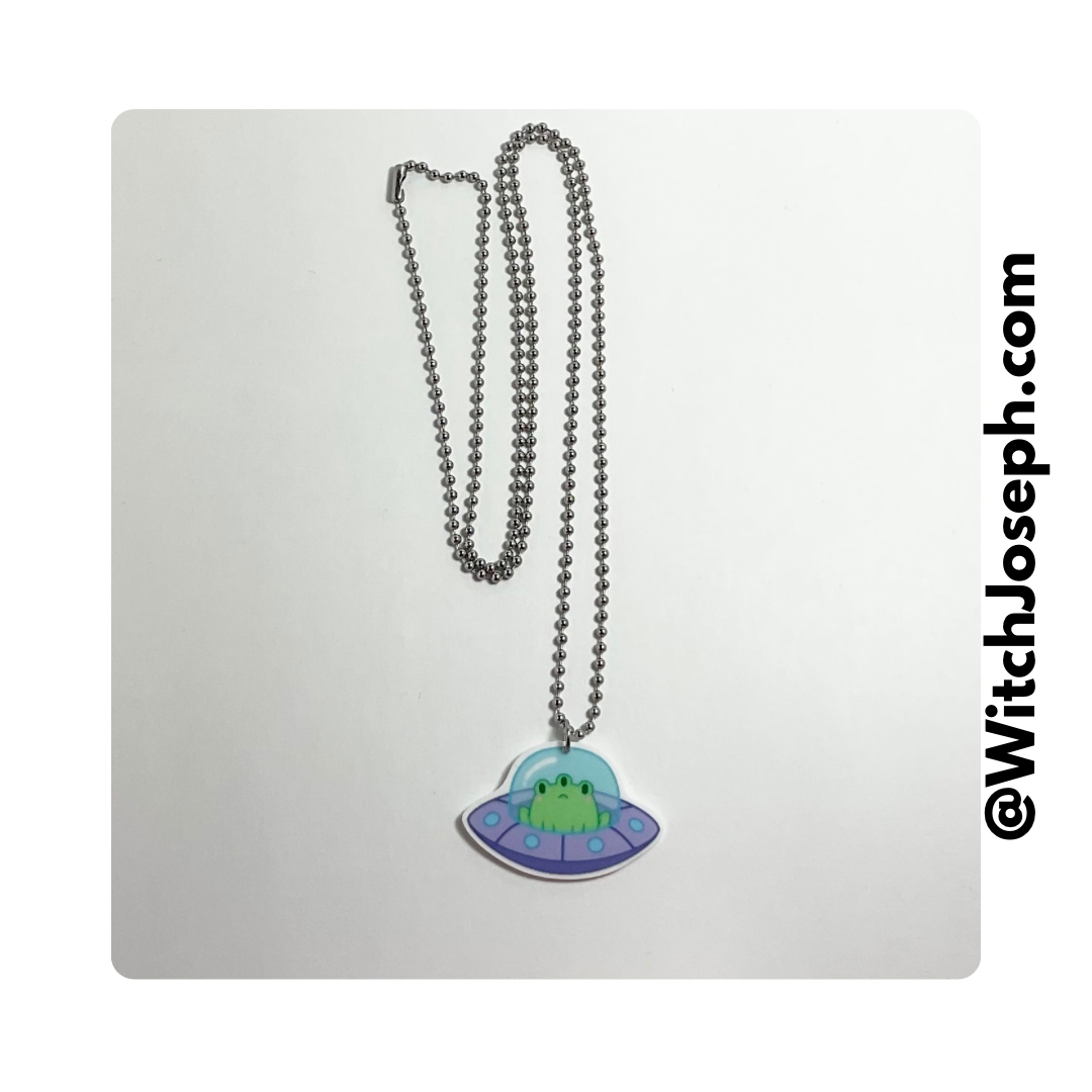 UFO With Frog Alien Charm