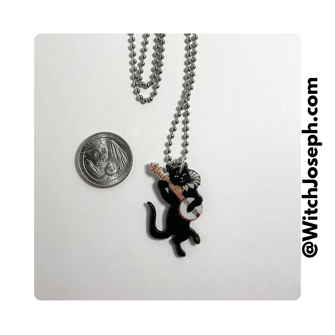 Black Cat With Banjo Charm