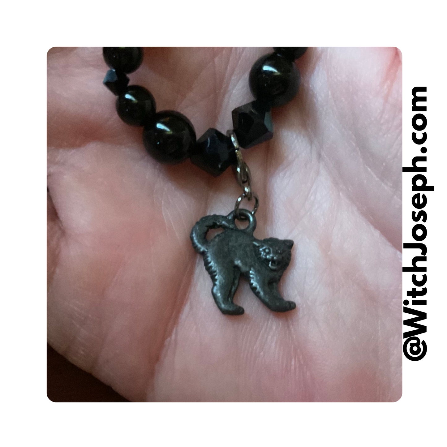 Black Cat Charm Stretch Bracelet