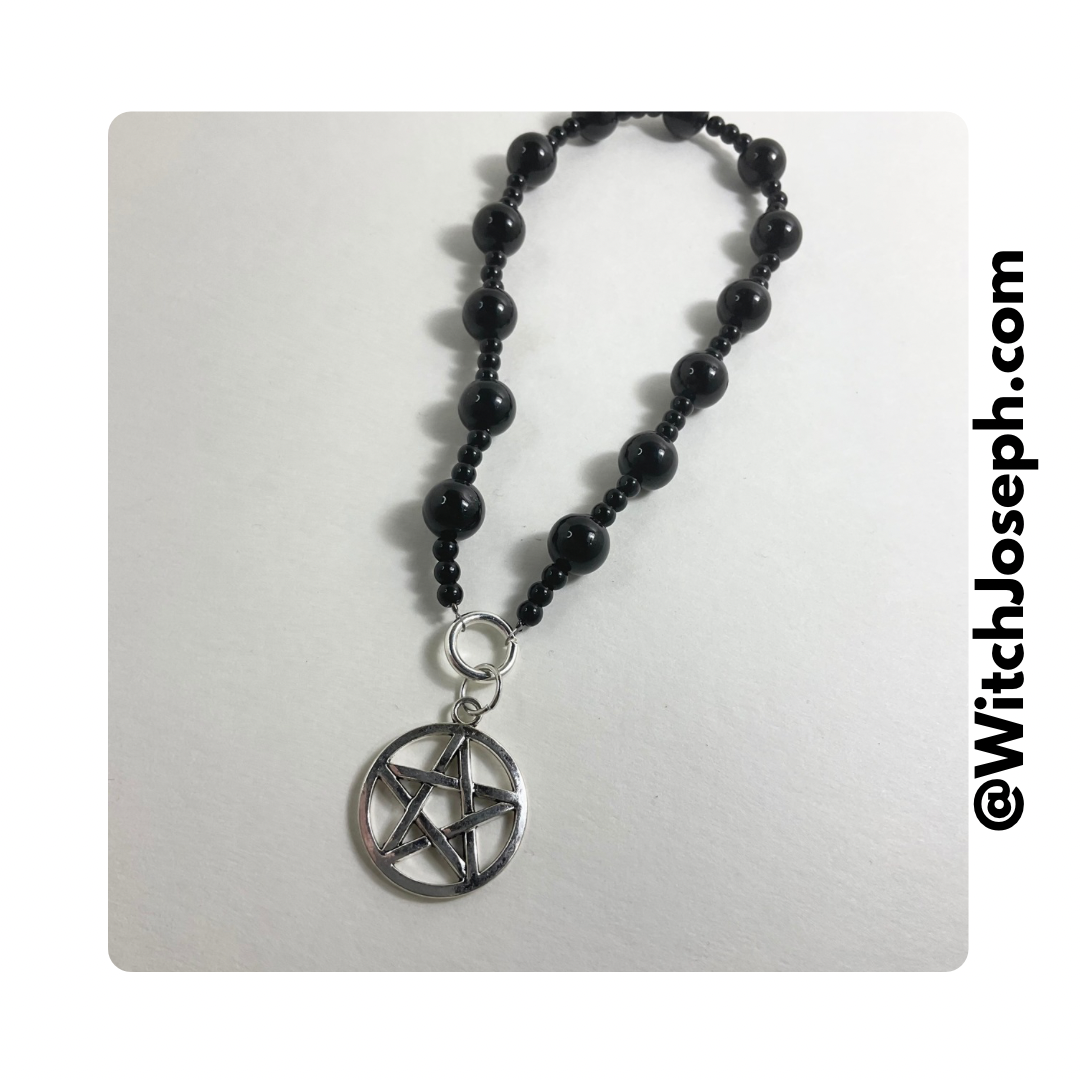 Black Pentacle Prayer Beads