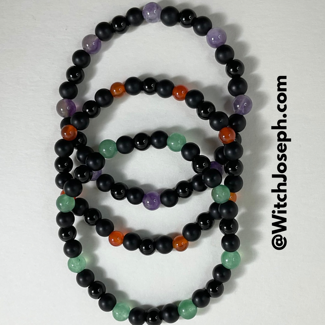 Triple Gemstone Bracelet Set of Three