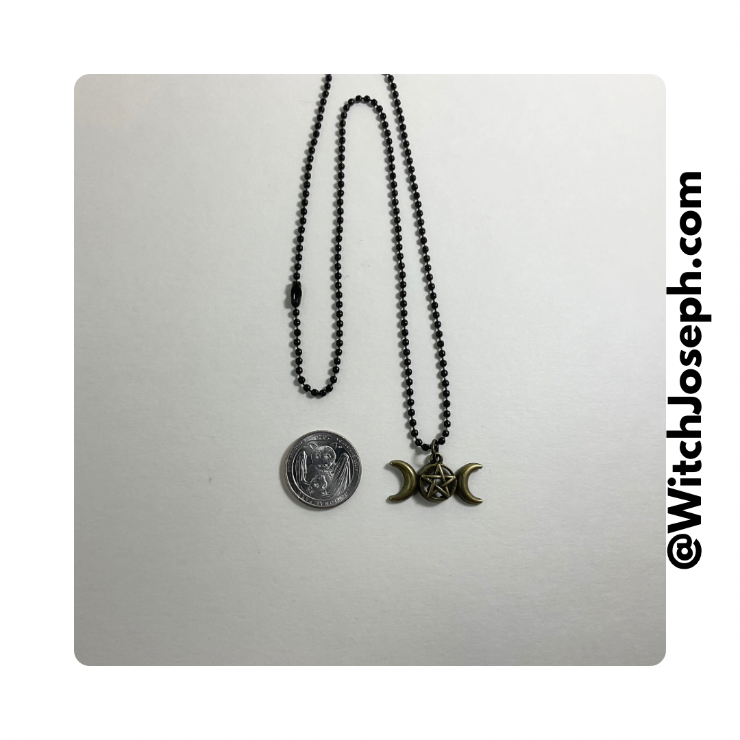 Triple Goddess Moon Bronze Tone Charm