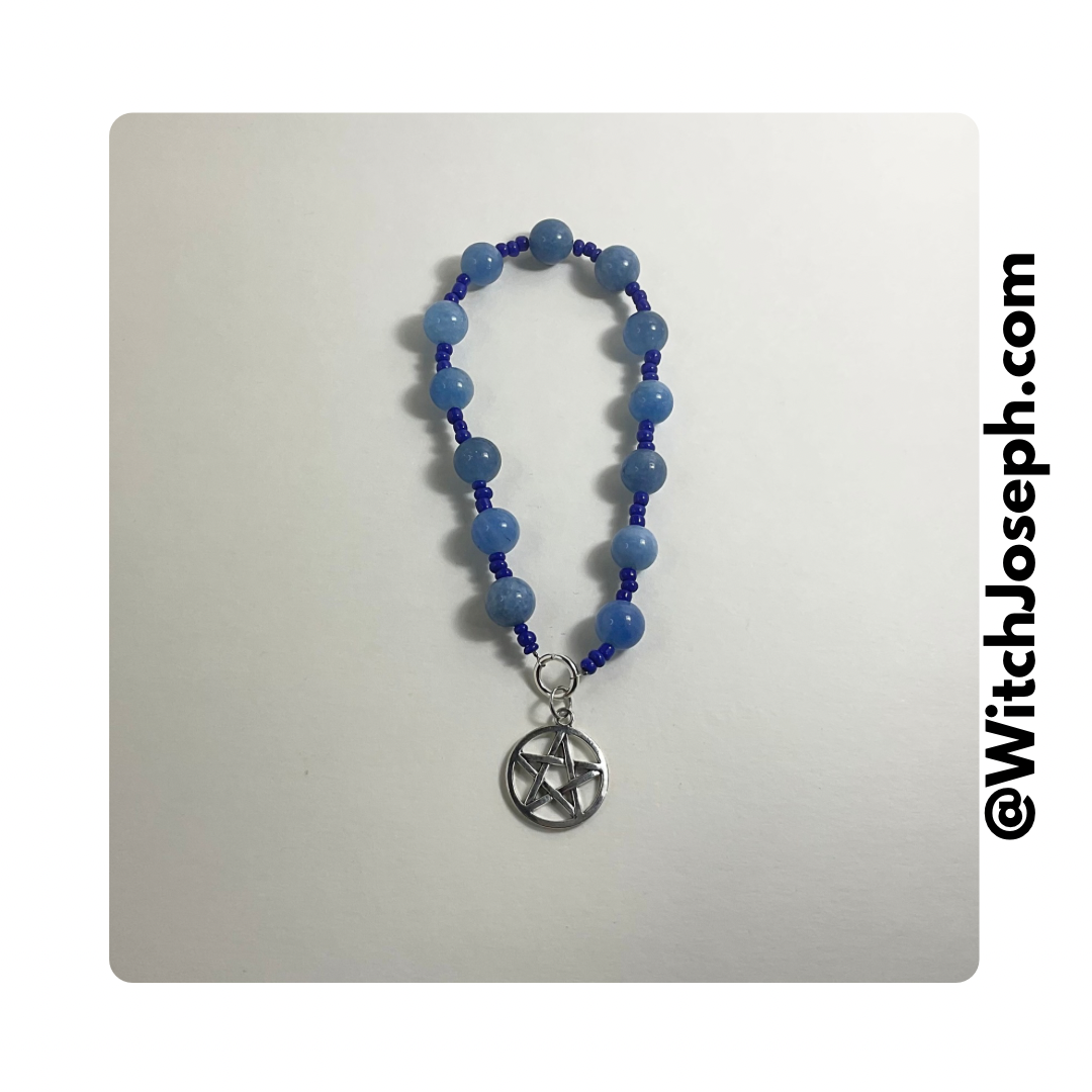 Blue Pentacle Prayer Beads