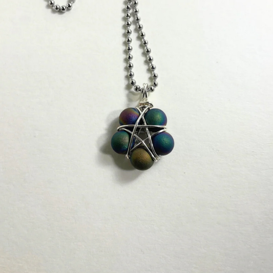 Druzy Agate Bead Pentagram