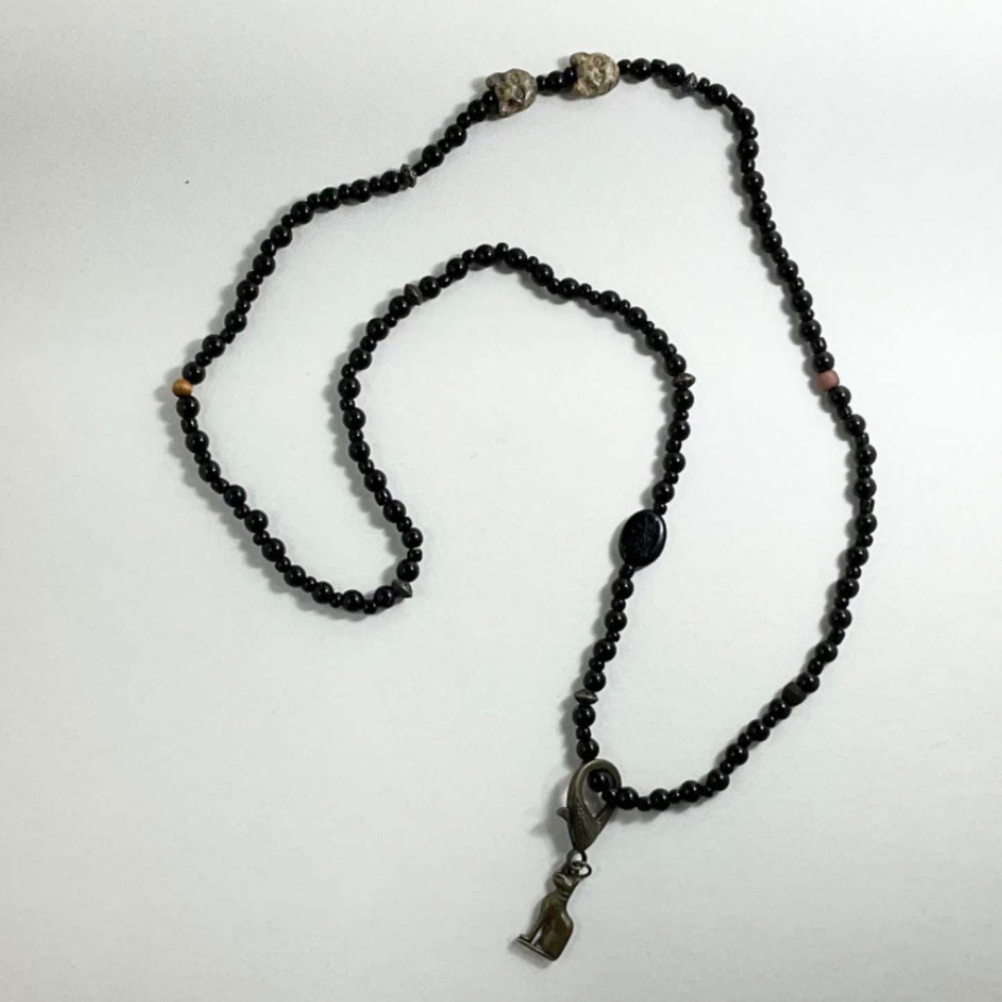 Bastet Goddess Necklace with Cat Beads
