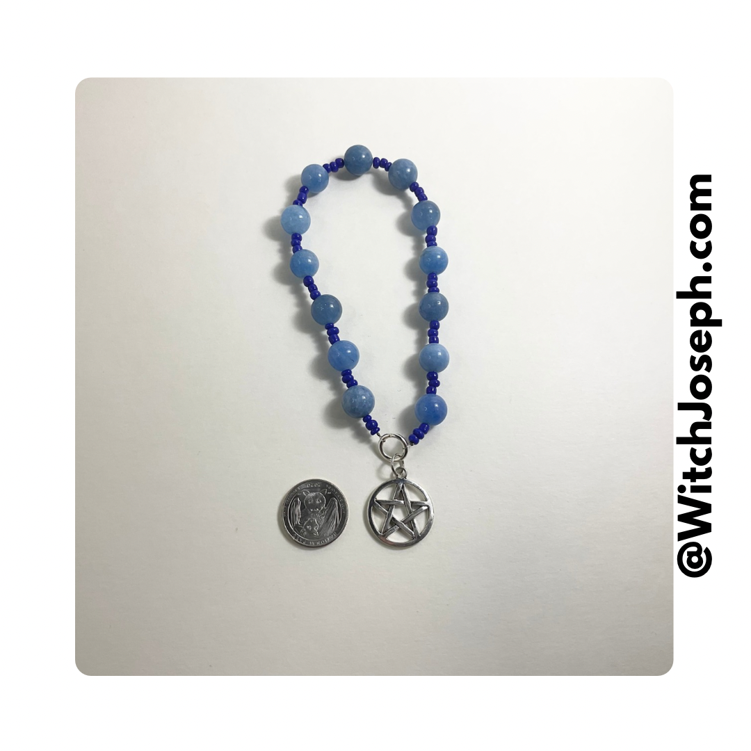 Blue Pentacle Prayer Beads
