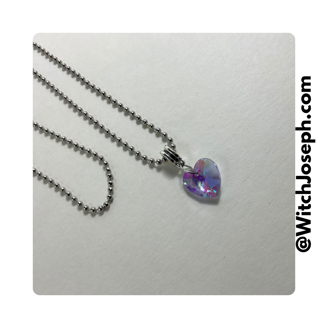 Purplish European Crystal Heart Talisman