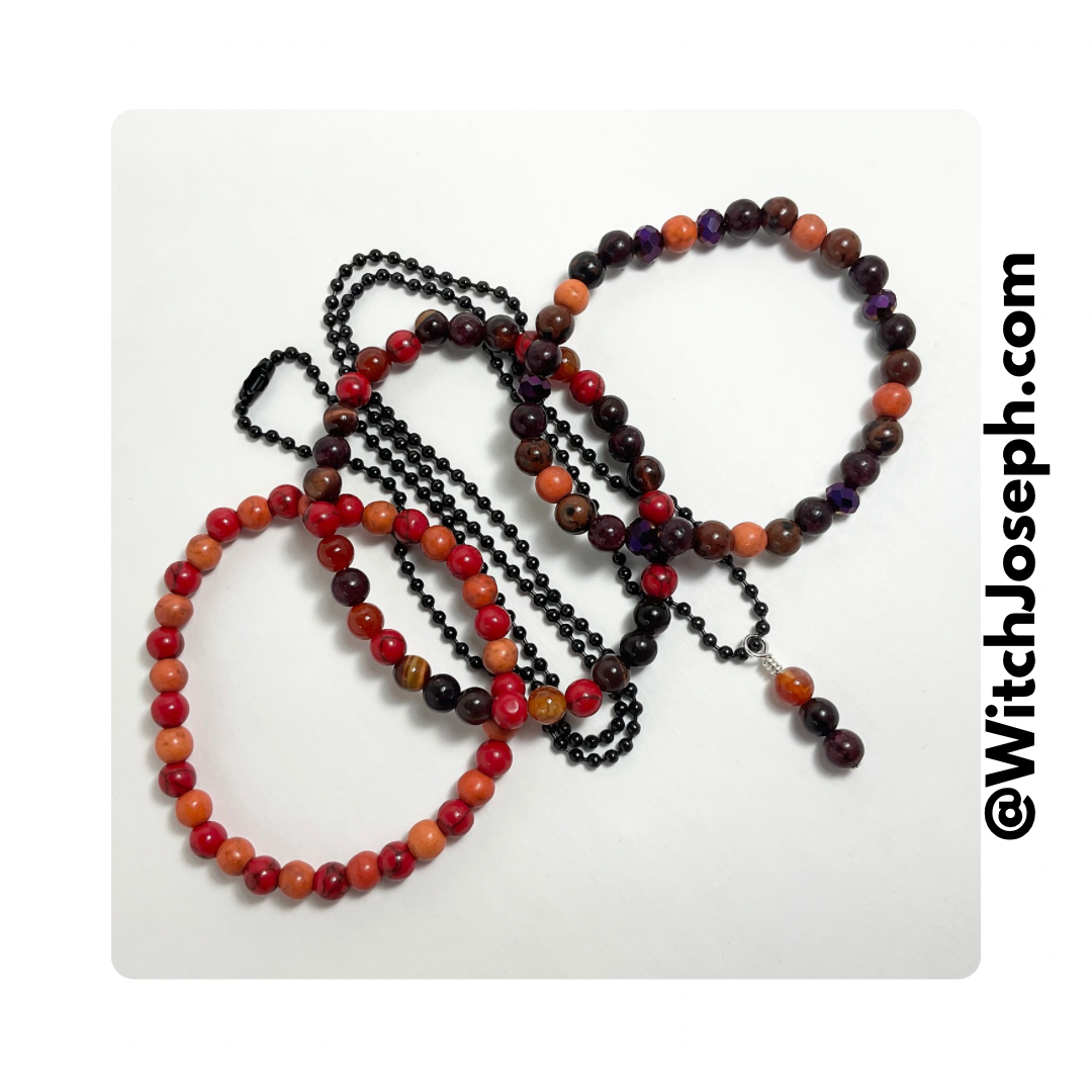 Bonfire Flash Autumnal Bracelet Set and Necklace