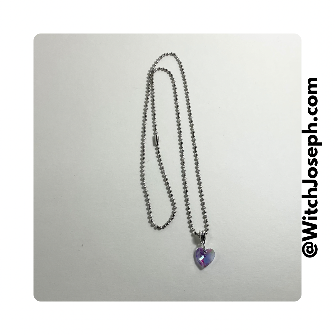 Purplish European Crystal Heart Talisman