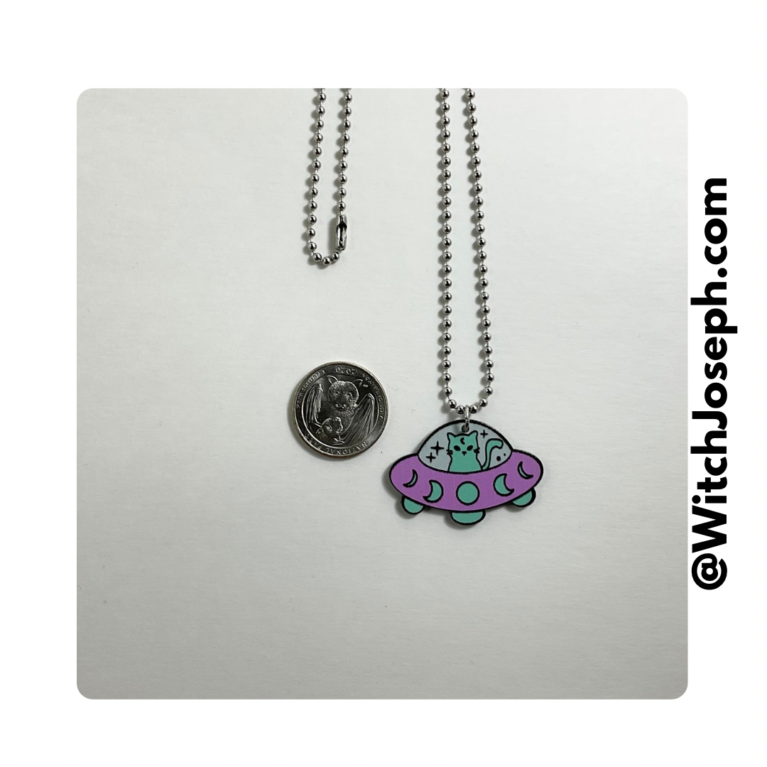 Flying Saucer Kitty Charm