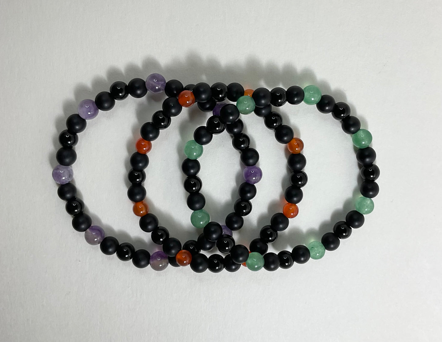 Triple Gemstone Bracelet Set of Three