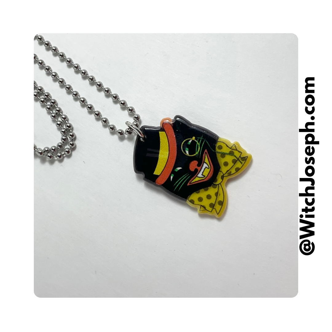 Halloween Cat in Hat Charm