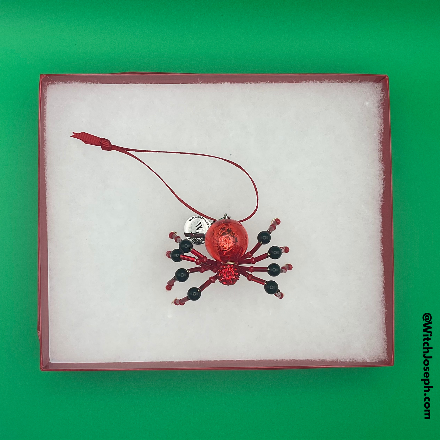Xmas Spider Ornament RED and BLACK