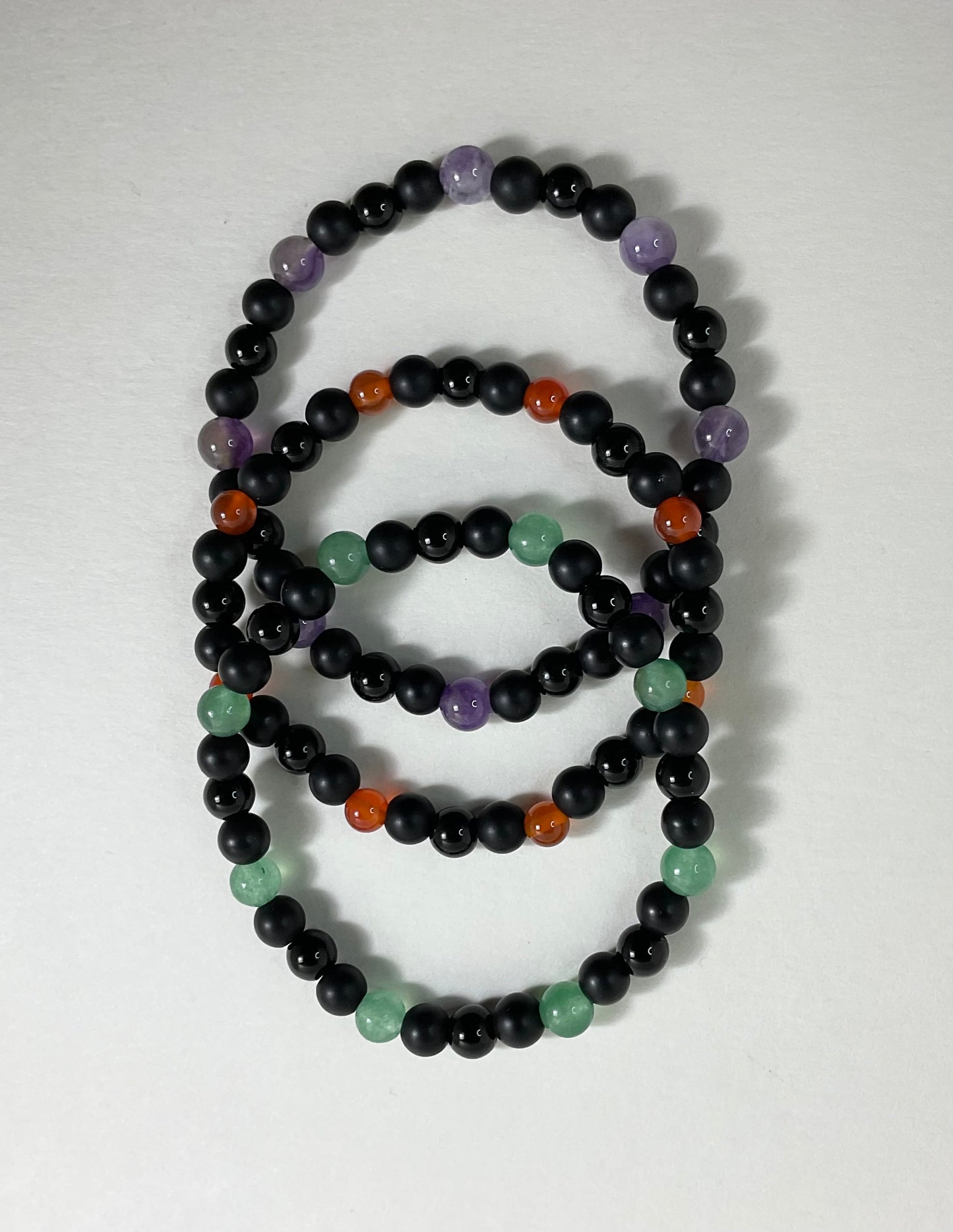 Triple Gemstone Bracelet Set of Three