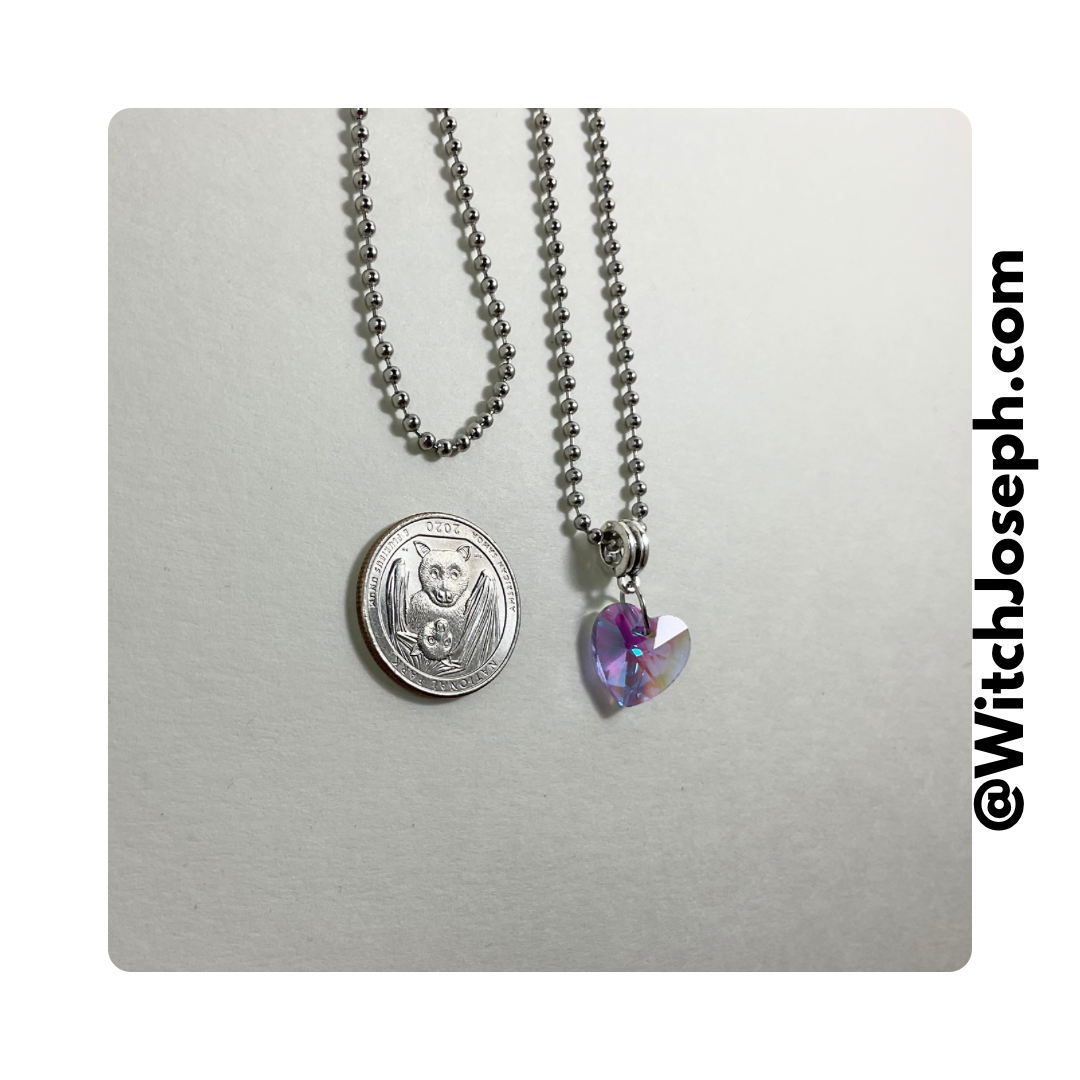 Purplish European Crystal Heart Talisman